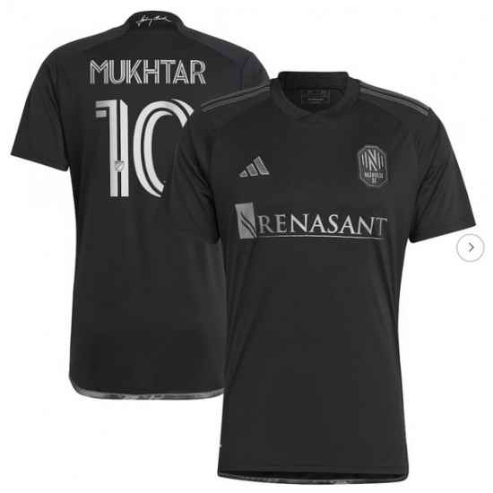 Mens Nashville SC Hany Mukhtar adidas Black 2023 Man In Black Kit Replica Player Jersey